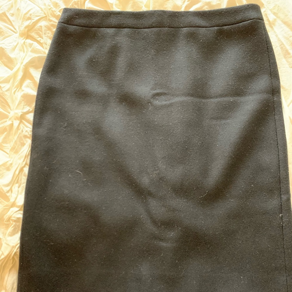 J crew black wool pencil skirt